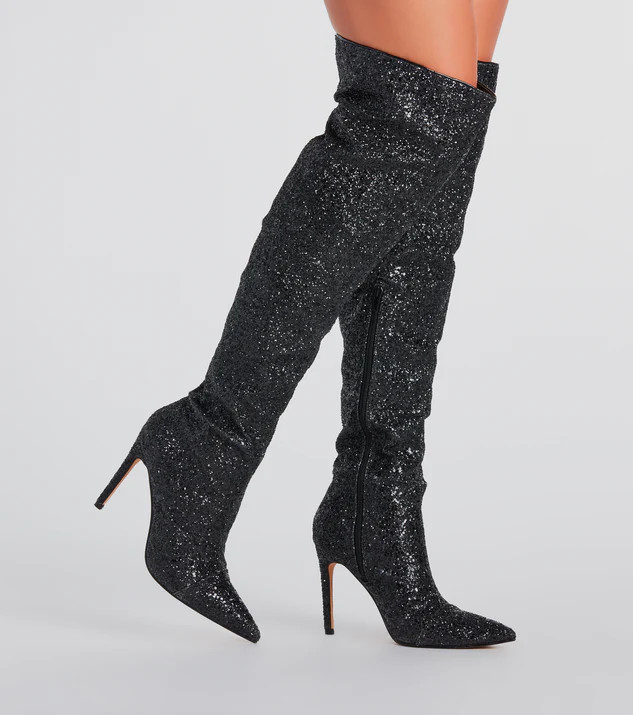 Truly Sparkled Glitter Over-The-Knee Boots | Windsor Stores