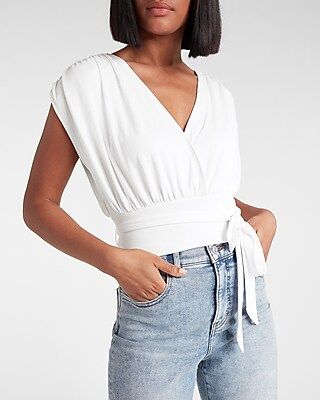 Silky Sueded Jersey Draped Front Top | Express