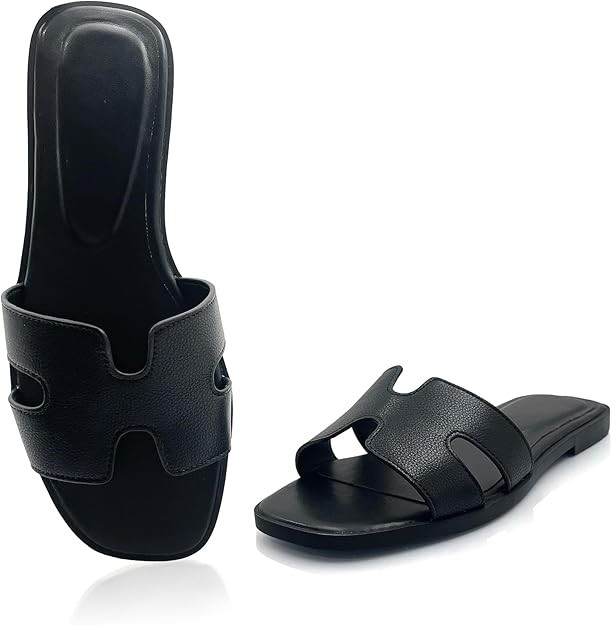 Womens Flat Sandals,Anti slip fashion sandals,Flat Slide Sandals for women,Comfy Style,women's gi... | Amazon (US)