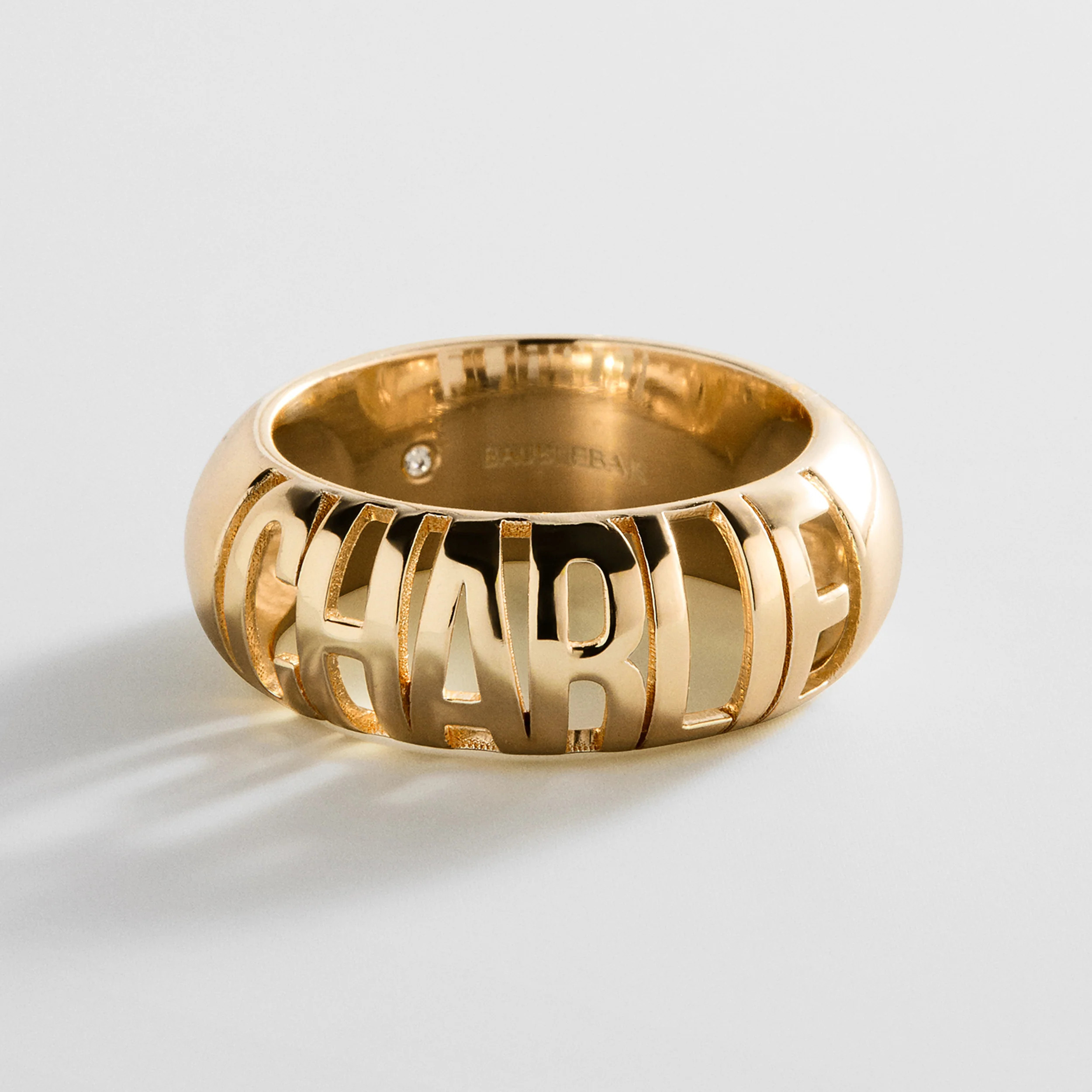 Domed Letter Custom Ring - Gold | BaubleBar