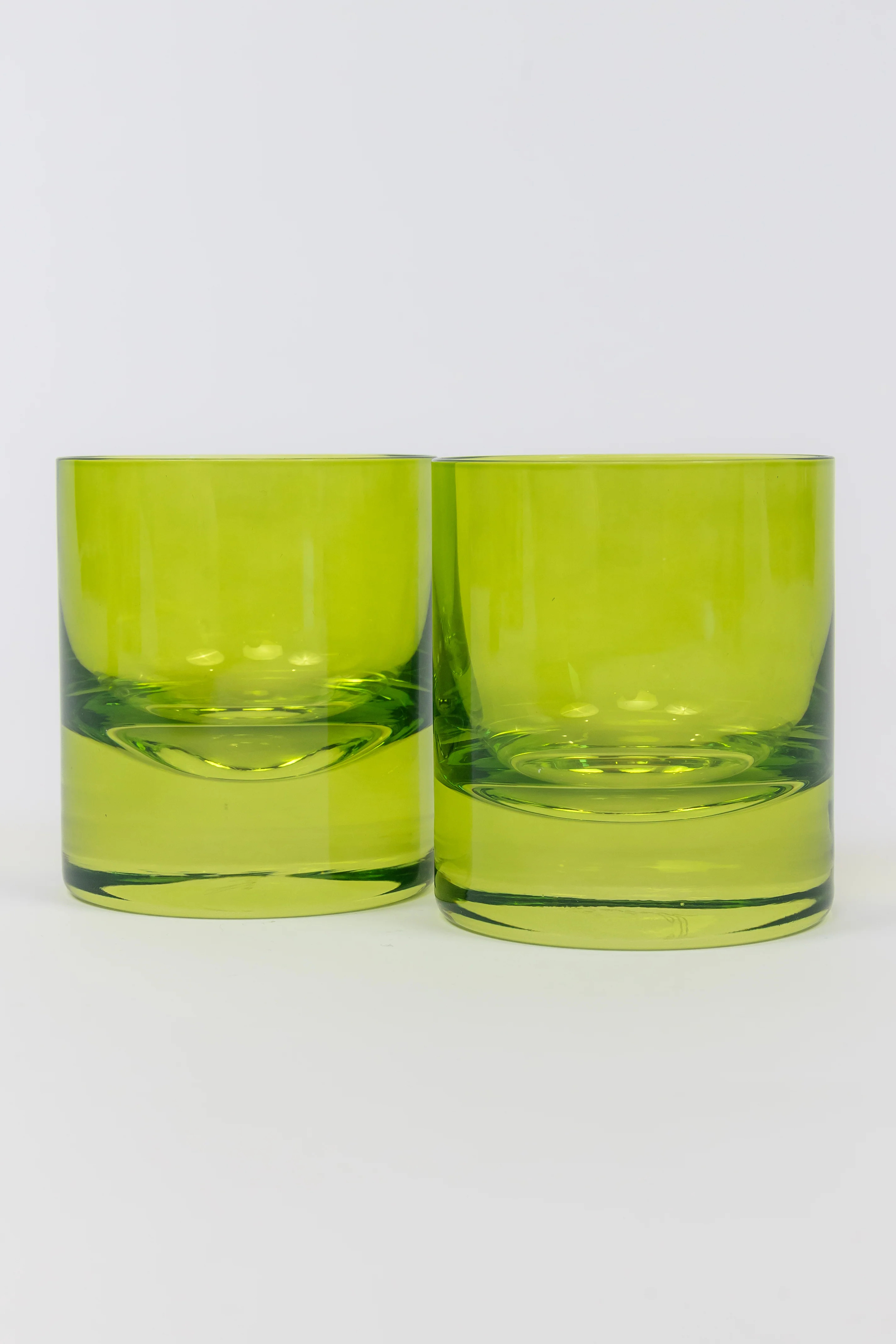 Estelle Colored Rocks Glass - Set of 2 {Forest Green} | Estelle Colored Glass