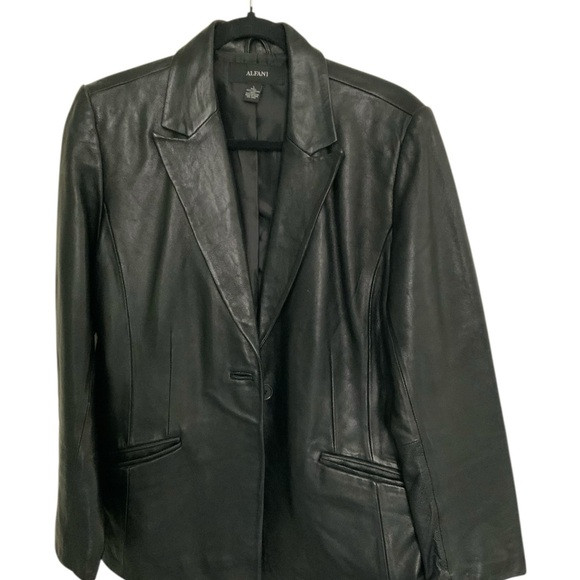 Alfani Black Leather Blazer for Women | Poshmark