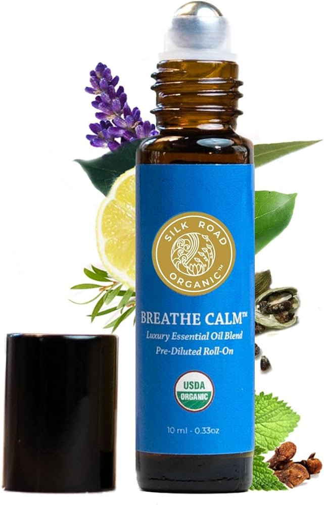 Silk Road Organic Breathe Calm Essential Oil Breathe Easy Blend Roll On, 100% Pure USDA Certified... | Amazon (US)