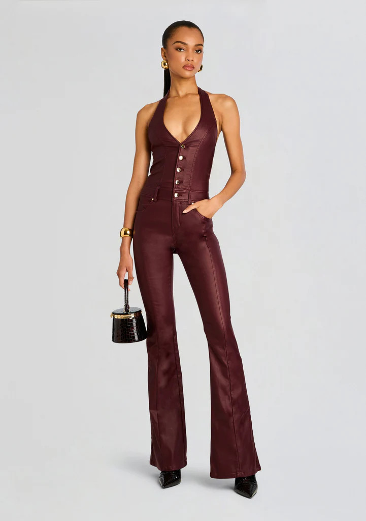 Cynthia Coated Denim Jumpsuit | Retrofete