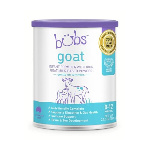 Bubs Whole Goat Milk Infant Formula for 0-12 Months, Non-GMO Milk, 20 oz | Amazon (US)
