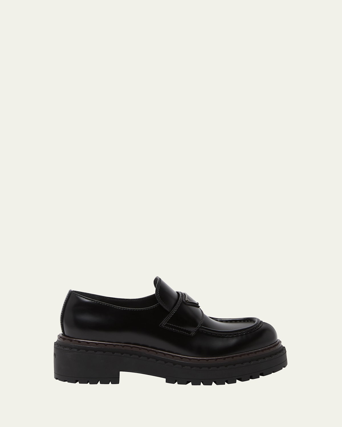 Chocolate Calfskin Platform Loafers | Bergdorf Goodman
