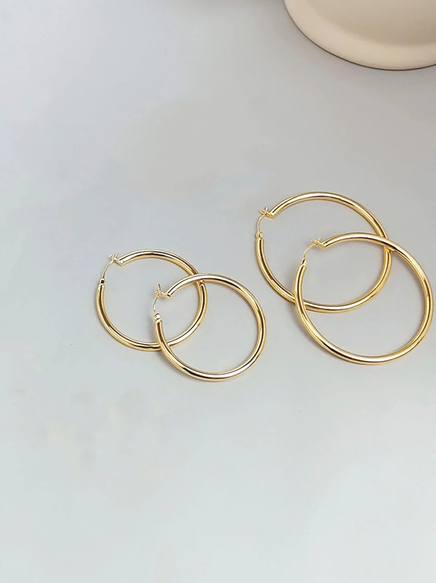 Dainty Gold Hoops - 18k Gold Earrings by Apelila | Apelila Jewelry