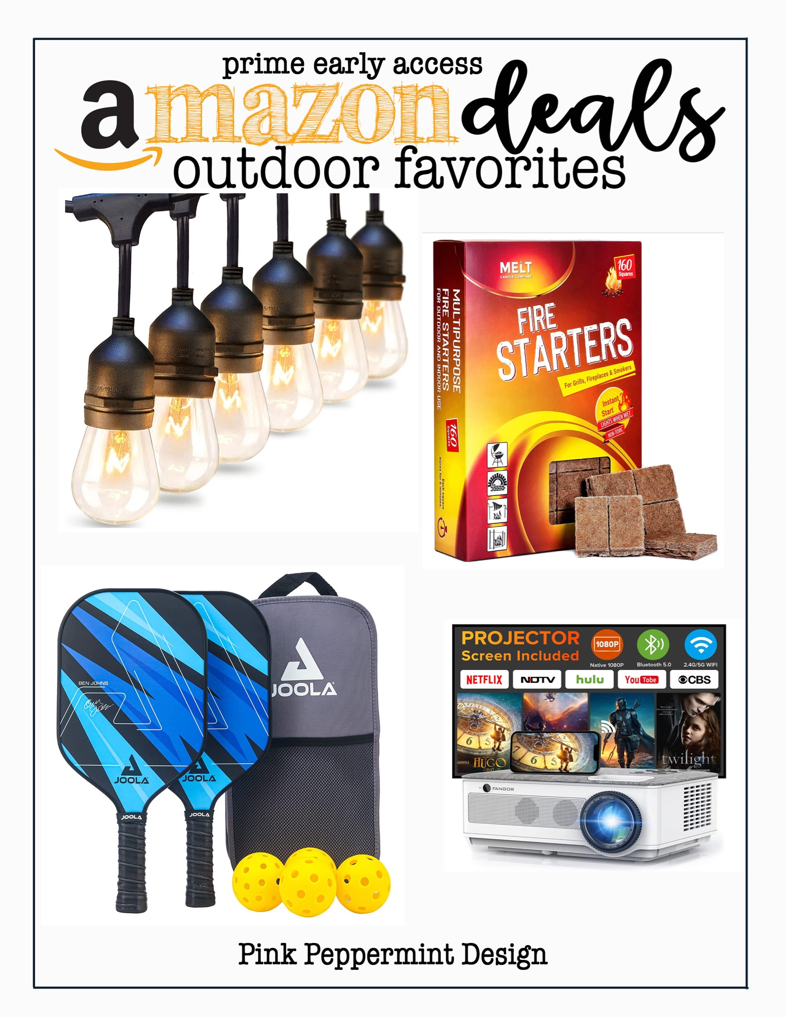 Amazon Prime Early Access Outdoor favorites. Projector, fire starter, pickle ball paddle, string lights.

#LTKHome #LTKSaleAlert #LTKUnder50 #LTKUnder100 #LTKStyleTip #LTKit 


#LTKSeasonal #LTKhome #LTKunder50