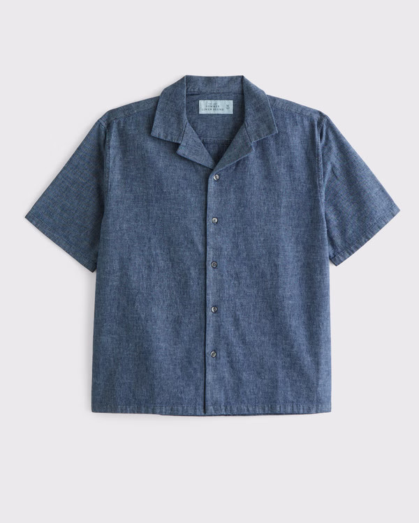 Camp Collar Summer Linen-Blend Shirt | Abercrombie & Fitch (US)
