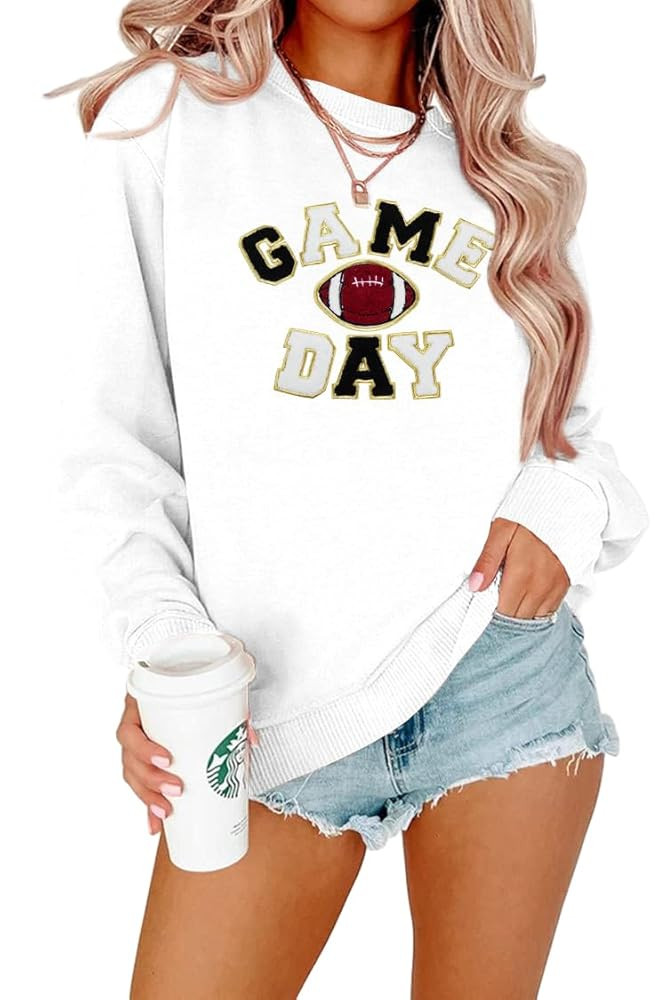 FLOYU Women Sunday Funday Sweatshirt Cute Football Graphic Pullover Game Day Weekend Tops Casual ... | Amazon (US)