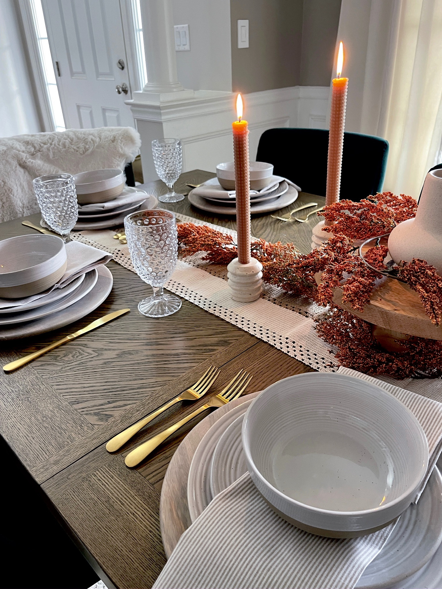 Beautiful fall tablescape from Walmart

Fall decor, home decor, thanksgiving dinner, thanksgiving celebration, fall tablescape, autumn decor, dining table, kitchen, plates, housewarming gift

#LTKSeasonal #LTKhome #LTKfindsunder50