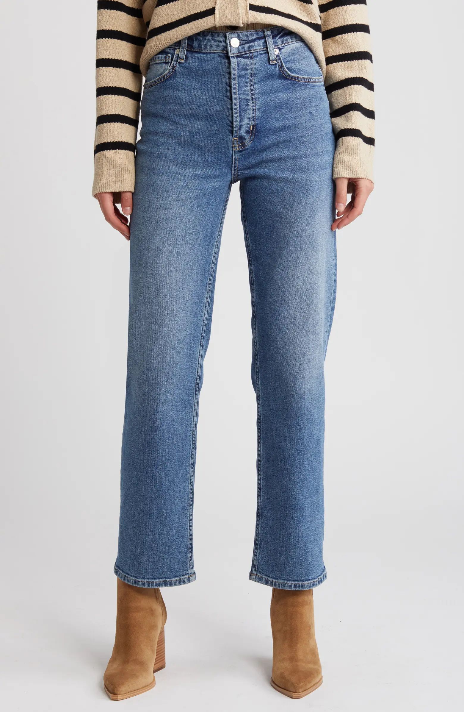 The Topanga High Waist Ankle Straight Leg Jeans | Nordstrom