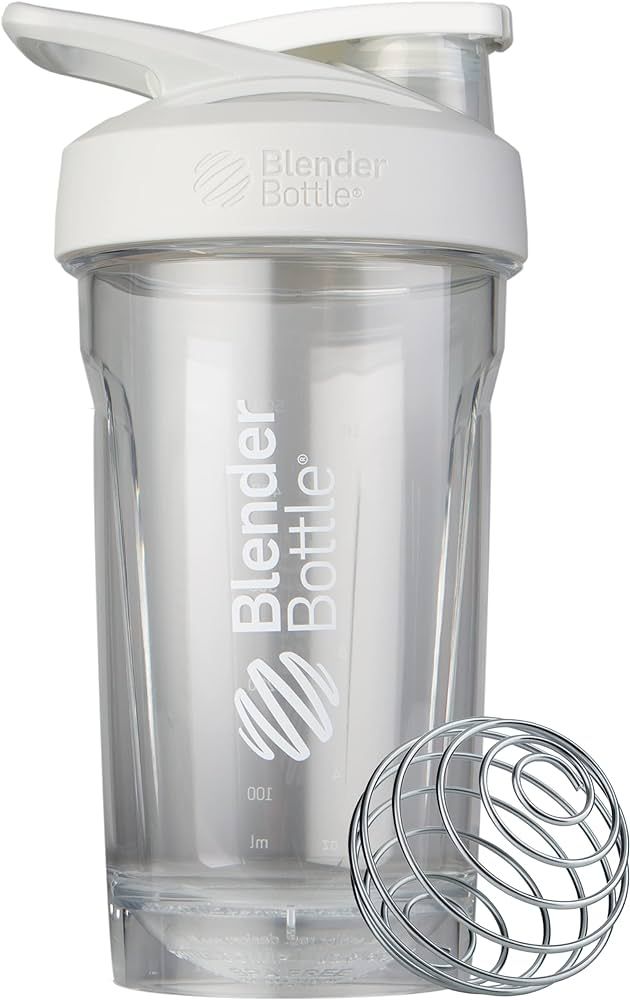 BlenderBottle Strada Shaker Cup Perfect for Protein Shakes and Pre Workout, 24-Ounce, White | Amazon (US)