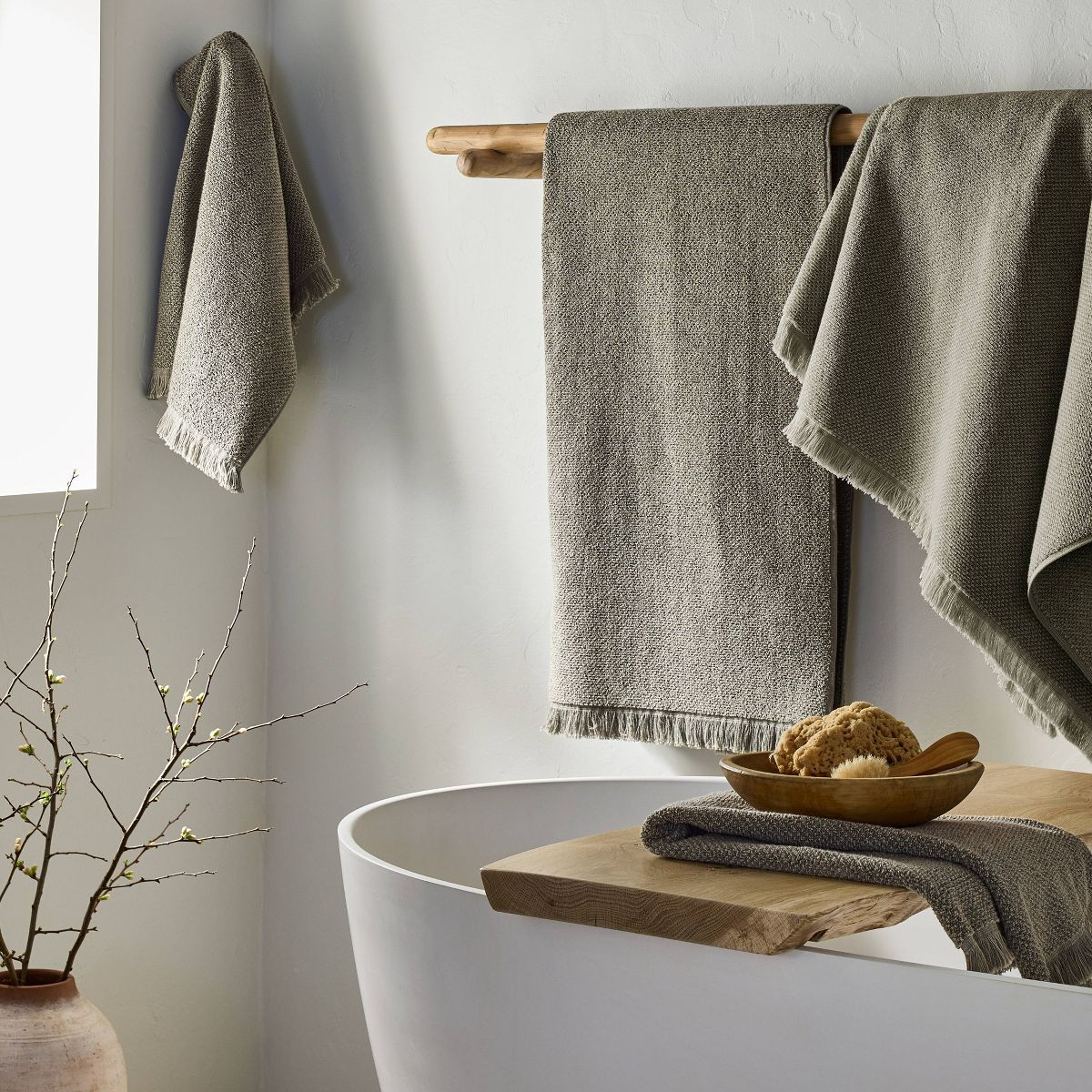 Organic Texture Bath Towel Olive - Casaluna™ | Target