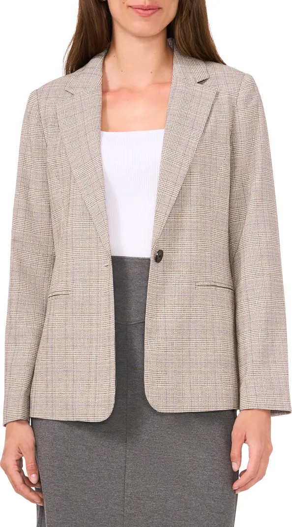 Plaid Oversize One Button Blazer | Nordstrom