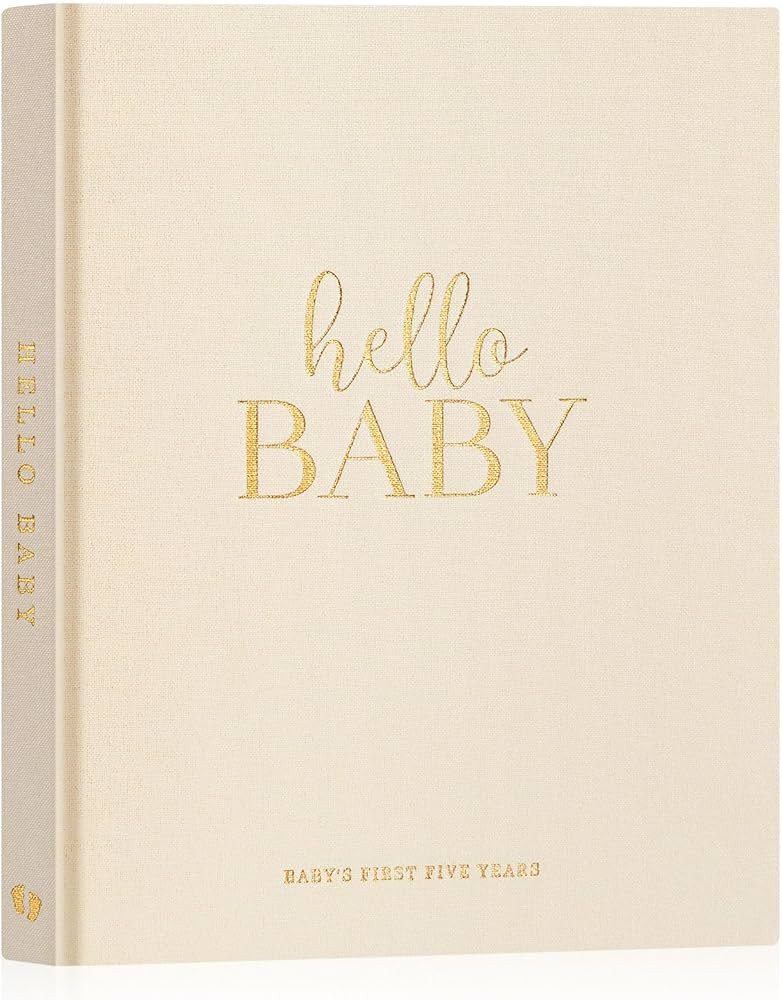 Lanpn Hello Baby First 5 Year Memory Book for Boy Girl - Linen Hardcover Baby Book Keepsake for N... | Amazon (US)