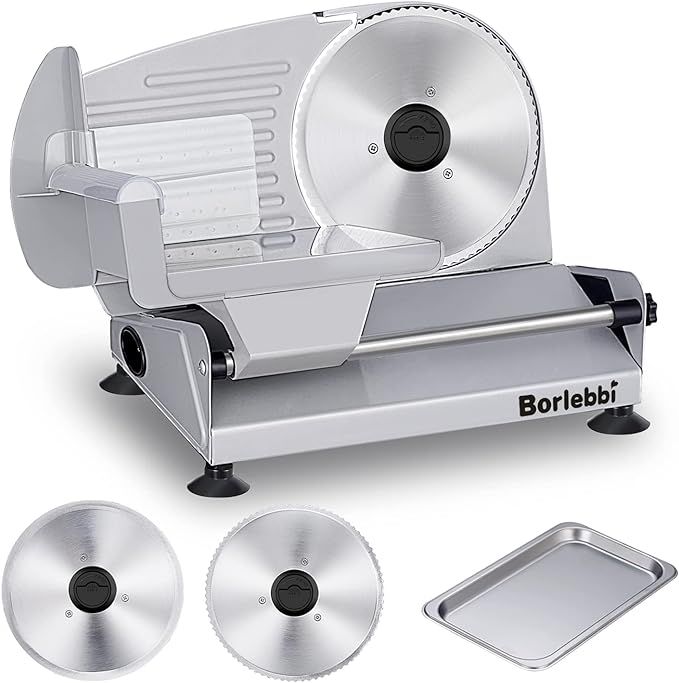 Meat Slicer, 200W Electric Food Slicer with 2 Removable 7.5" Stainless Steel Blades and Stainless... | Amazon (US)