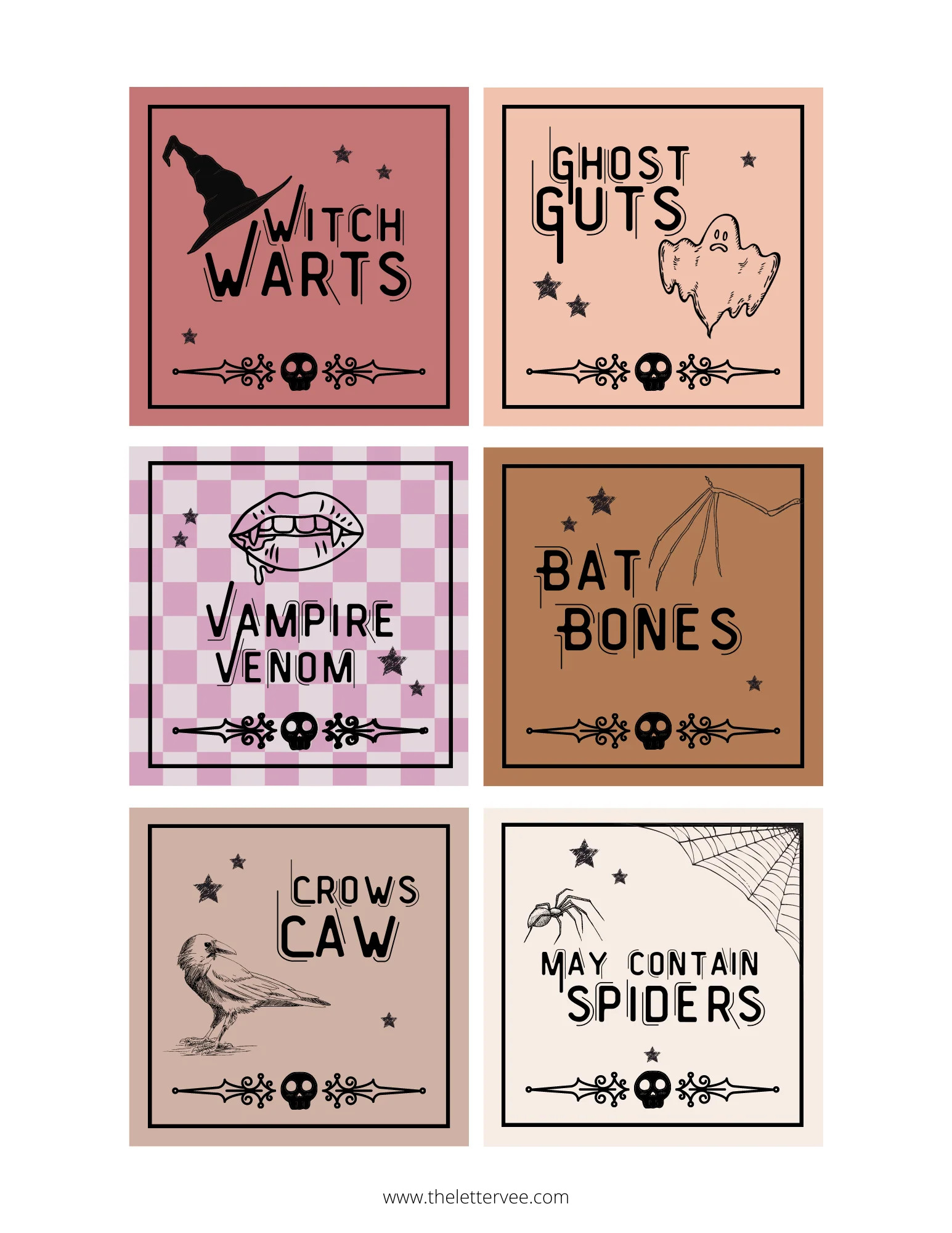 Halloween Food Labels | Printable tags | The Letter Vee