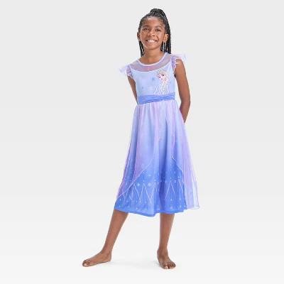 Girls' Frozen Elsa NightGown - Blue | Target