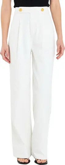 Button Detail Wide Leg Jeans | Nordstrom