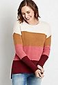 Colorblock Cozy Crew Neck Pullover Sweater | Maurices
