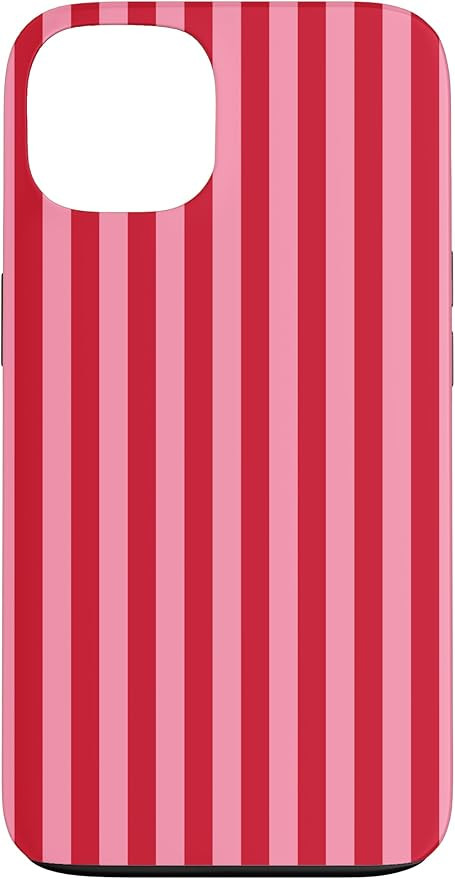 Niedliche rosa und rot gestreifte ästhetische vertikale Linien Hülle für iPhone 13 | Amazon (DE)
