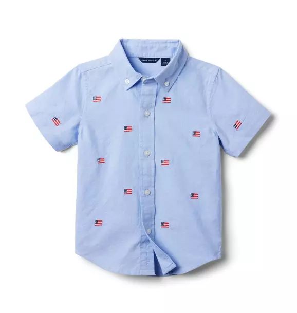 Embroidered Flag Oxford Shirt | Janie and Jack