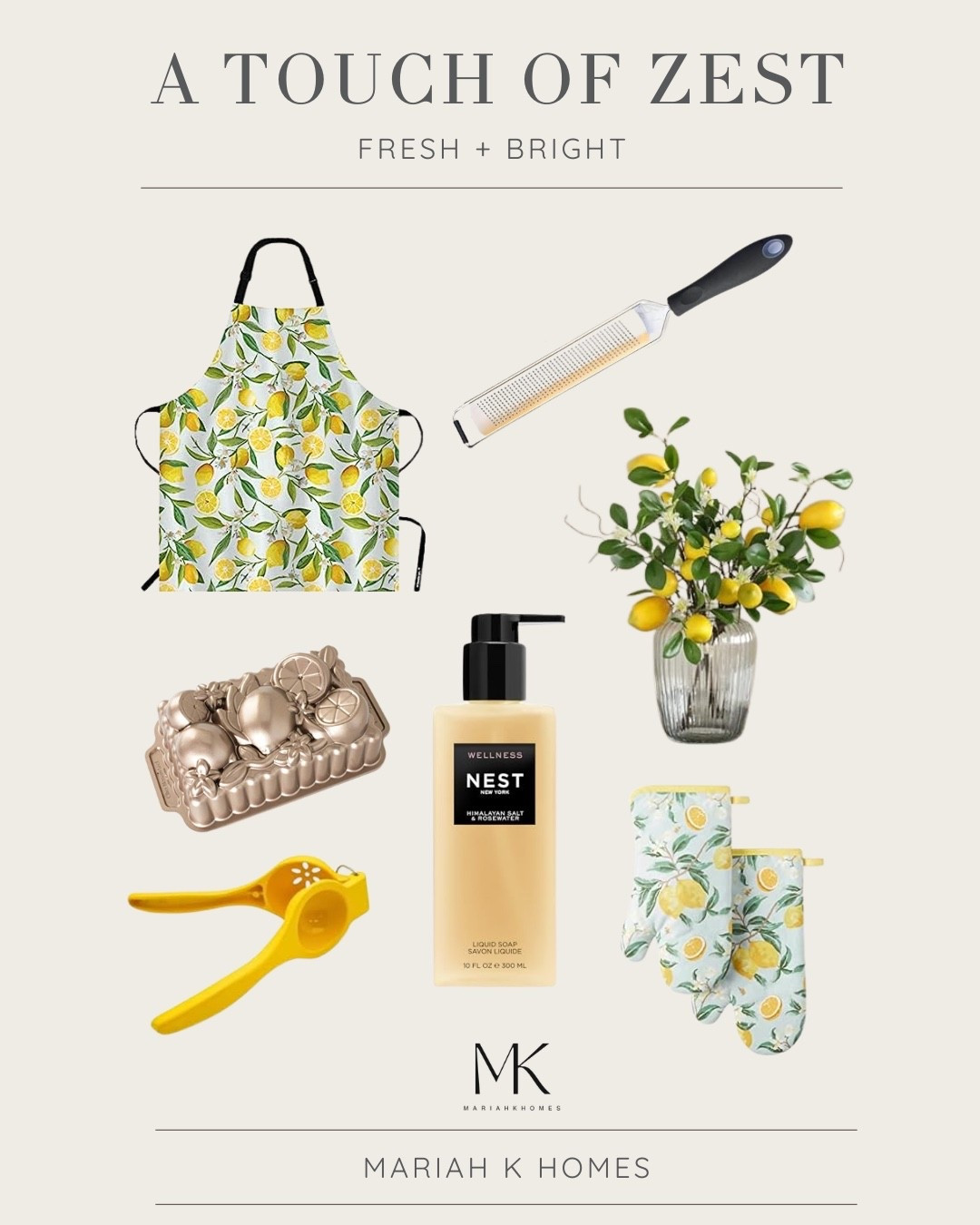 A Touch of Zest 🍋
Fresh, bright, and perfect for summer hosting. From lemon printed aprons to zesty soap and baking essentials, I’ve rounded up my favorite citrus inspired kitchen finds that are both fun and functional. Tap to shop all things lemon!
#FoundItOnLTK #KitchenFavorites #LemonLovers #MariahKHomes

#LTKSeasonal #LTKHome #LTKFamily