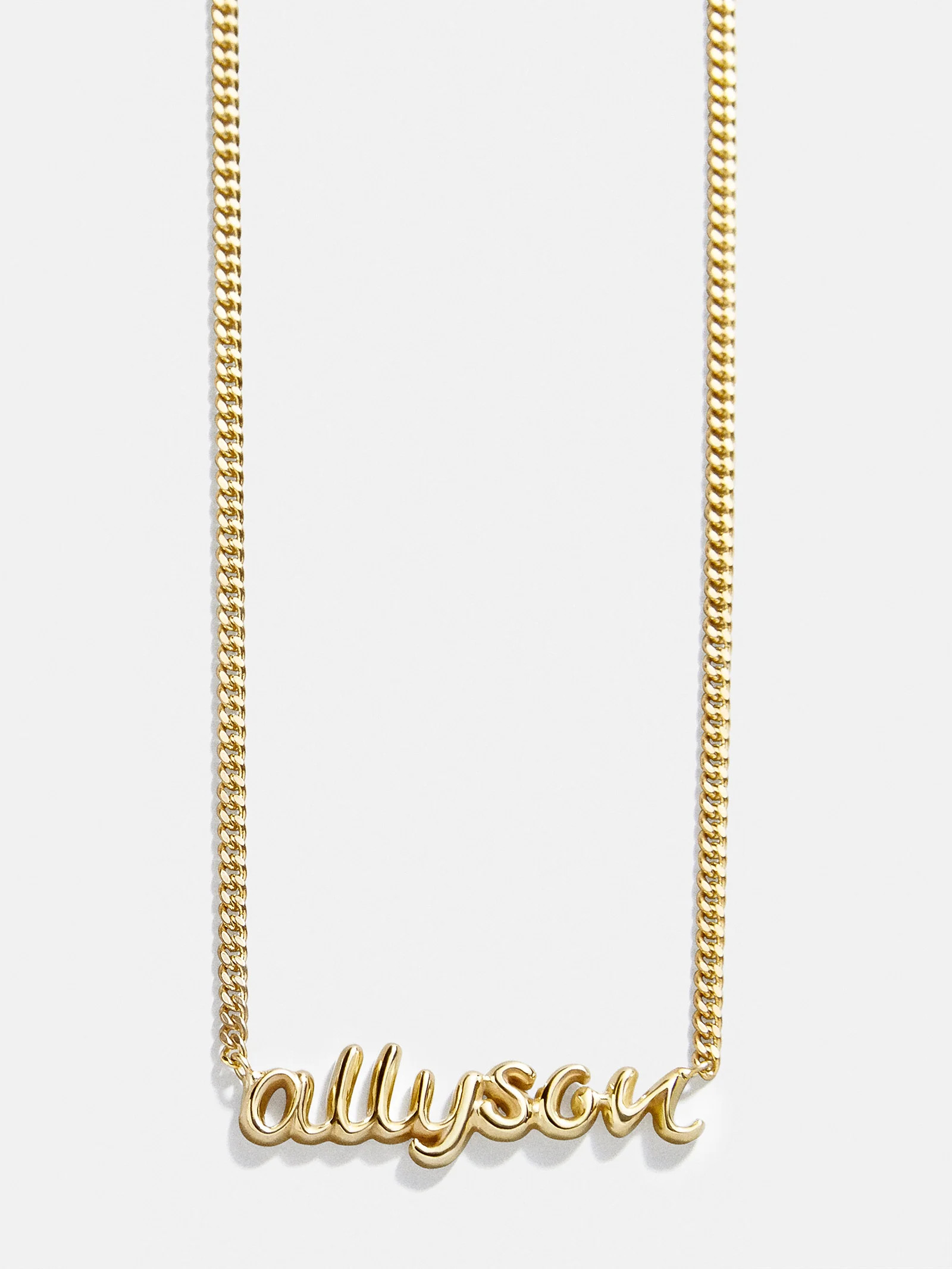 18K Gold Curb Chain Custom Nameplate Necklace - Gold | BaubleBar (US)