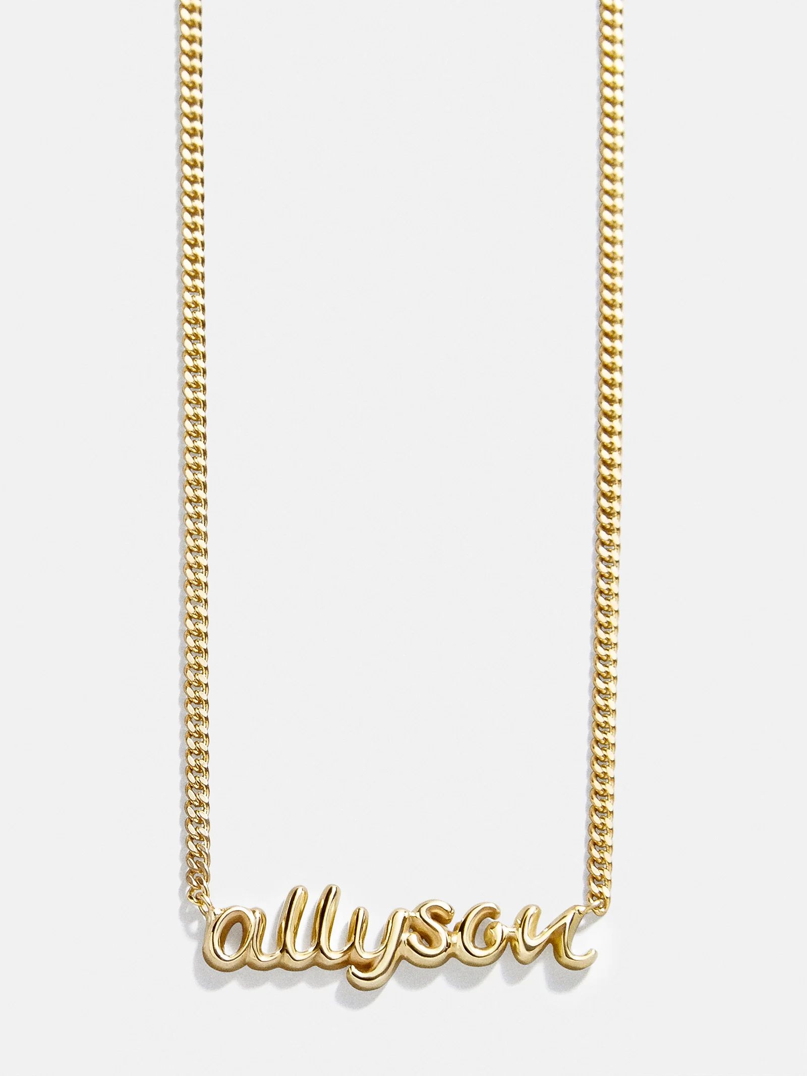 18K Gold Curb Chain Custom Nameplate Necklace - Gold | BaubleBar (US)
