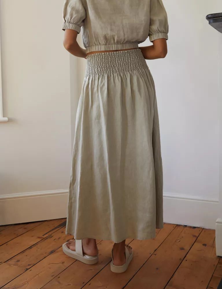 Pure Linen Maxi A-Line Skirt | Marks & Spencer (UK)