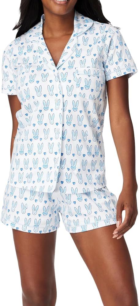 Yiulangde Y2k Pajamas Shorts Set for Women 2 Piece Cute Animals Floral Matching Pj Sets Short Sle... | Amazon (US)