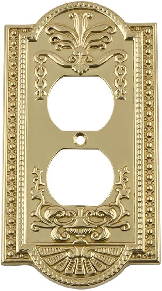 Nostalgic Warehouse 720076 Meadows Switch Plate with Outlet, Unlacquered Brass, 1 Count (Pack of ... | Amazon (US)