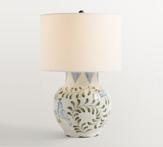 Handcrafted Bird Print Ceramic Table Lamp (22") | Pottery Barn (US)