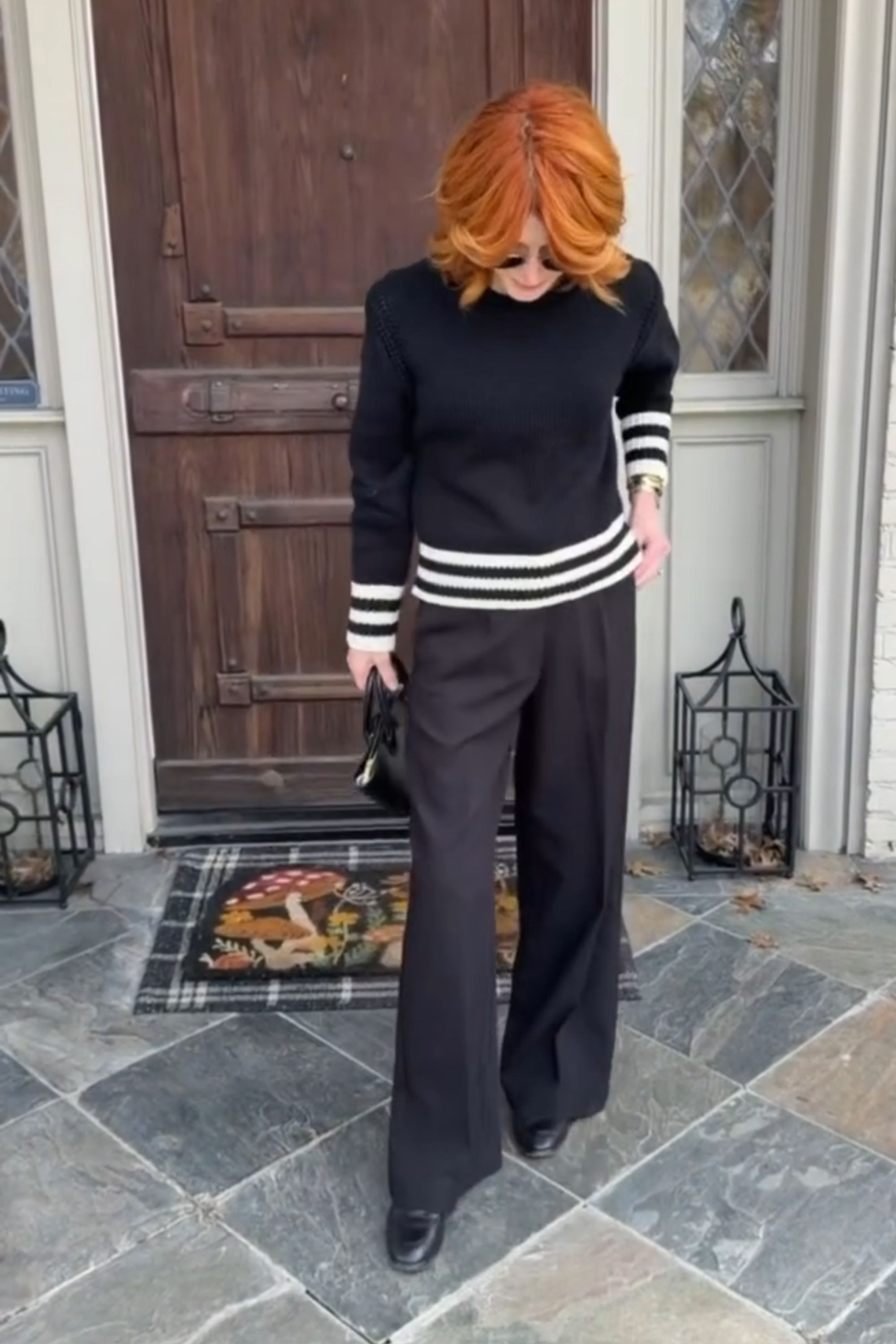 A classic black stripe sweater is such an effortless wardrobe hero 🖤 It’s perfect with denim, layered over trousers for a work outfit, or styled casually with sunglasses for weekend chic. Stripes always feel timeless, polished, and flattering. If you’ve been looking for elevated everyday pieces, this one is a must. Use code CATHY15 for 15% off your first Velvet Heart order. #CapsuleWardrobe #WomenOver40Fashion  

  

#LTKootd #LTKgrwm #LTKootd #LTKOver40