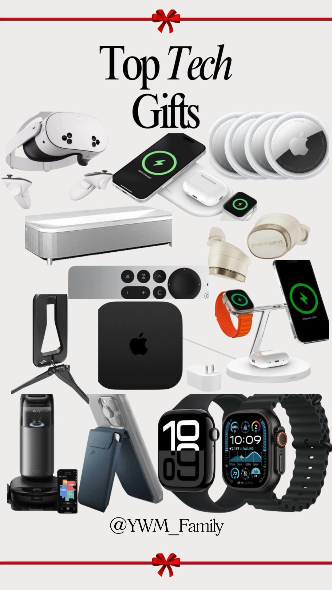 📱 Top Tech Gifts 🎧

Apple TV 4K (3rd Gen) – Stream in stunning 4K with the latest tech. #AppleTV #TechUpgrade

Belkin 3-in-1 MagSafe Charger – Fast, efficient charging for all your Apple devices. #MagSafeMagic #ChargeUp

Epson EpiqVision Ultra Projector – Ultra-short throw laser projector for theater-quality streaming. #HomeTheater #EpicVision

Bowers & Wilkins Pi8 Earbuds – Premium wireless earbuds with exceptional sound. #AudioLuxury #WirelessSound

Apple AirPods Pro 2 – Advanced noise cancellation and crystal-clear audio. #AirPodsPro #TechEssential

Belkin MagSafe Charging Pad – Sleek wireless charging for multiple devices. #MagSafeConvenience #TechSimplicity

Peak Design Mobile Wallet Stand – Stylish wallet with a built-in stand for easy use. #SmartDesign #EverydayTech

Peak Design Mobile Tripod – Compact, portable tripod for phone photography on the go. #MobilePhotography #TechStyle

eufy Robot Vacuum Omni S1 Pro – Smart vacuuming with all-in-one convenience. #CleanTech #SmartHome

Apple AirTag (4 Pack) – Keep track of your essentials with precision tracking. #FindWithApple #TechOrganizer

Apple Watch Series 10 – The ultimate fitness and lifestyle companion. #AppleWatch #TechOnYourWrist

Apple Watch Ultra 2 – Advanced GPS and cellular features in a rugged design. #AppleUltra #AdventureTech

Meta Quest 3S Headset – Dive into VR with Batman: Arkham Shadow included. #VRGaming #MetaQuest

Tech-savvy gifts for everyone on your list! 🎁✨

#LTKGiftGuide #LTKCyberWeek #LTKHoliday