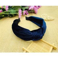 Navy Blue Velvet Knotted Headband, Turban Headband Crown, Velvet Twisted Knot Headband, Aliceband, Velvet Headband, Navy | Etsy (US)