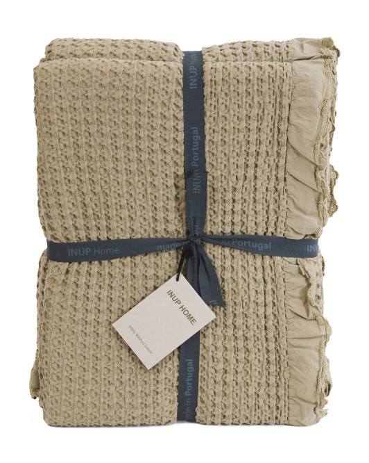 Made In Portugal Waffle Coverlet | TJ Maxx