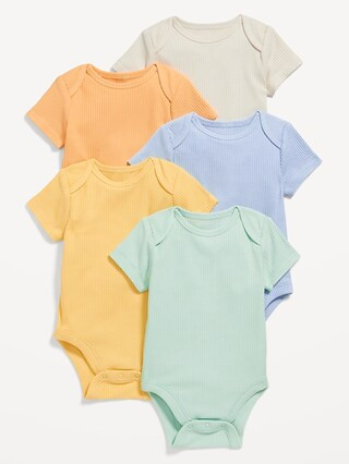 Unisex Short-Sleeve Bodysuit 5-Pack for Baby | Old Navy | Old Navy (US)