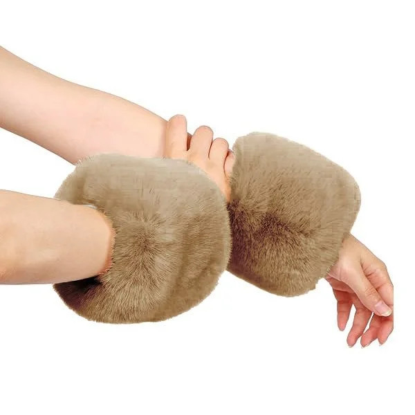 Firefly Hope 1 Pair Women's Faux Fur Wrist Cuffs, Fluffy Plush Warm Short Arm Warmers Fuzzy Overs... | Walmart (US)