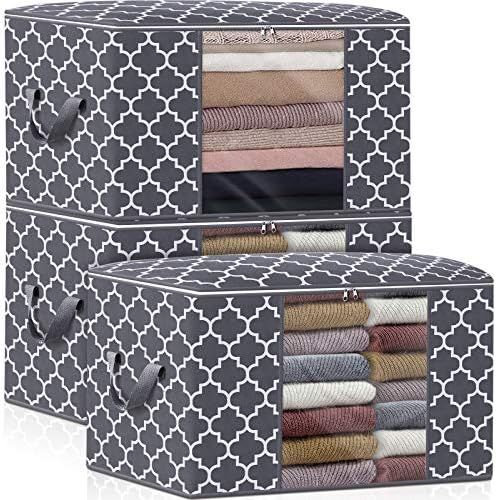 WISELIFE Storage Bags, Large Blanket Clothes Organization and Storage Containers for Bedding, Com... | Amazon (US)