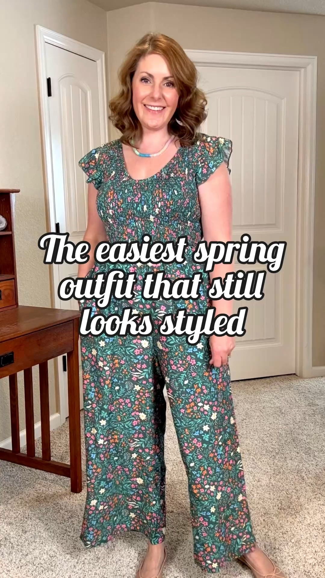 One-piece outfits just make getting dressed easier, and this BloomChic jumpsuit is such a pretty option for spring. The smocked top gives it such a flattering fit, and I love the flutter cap sleeves, wide leg shape, and the floral print. Add pockets and it’s instantly a favorite. This is one of those throw-on pieces that still makes you feel completely styled. 

#bloomchic #sponsored #simplysarashops #affordablefashion #classicstyle 