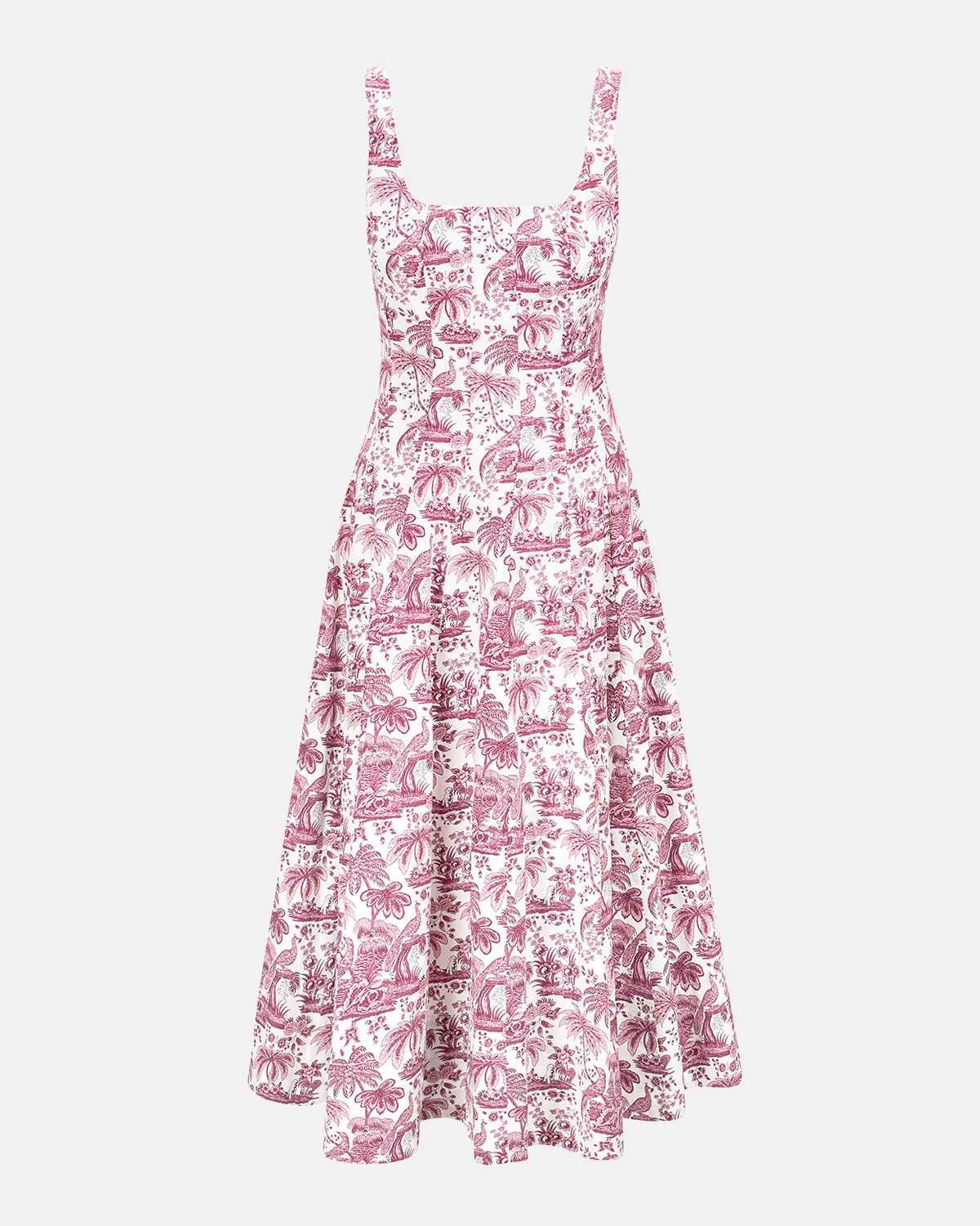 Bordeaux Toile Wells Midi Dress | Neiman Marcus