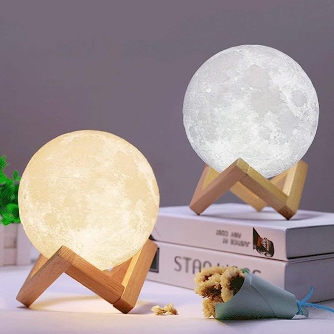 3D Full Moon Lamp,Mayround 15cm/5.9 Inch LED Lunar Moon Night Light Modern Lamp [Touch Control][U... | Amazon (UK)