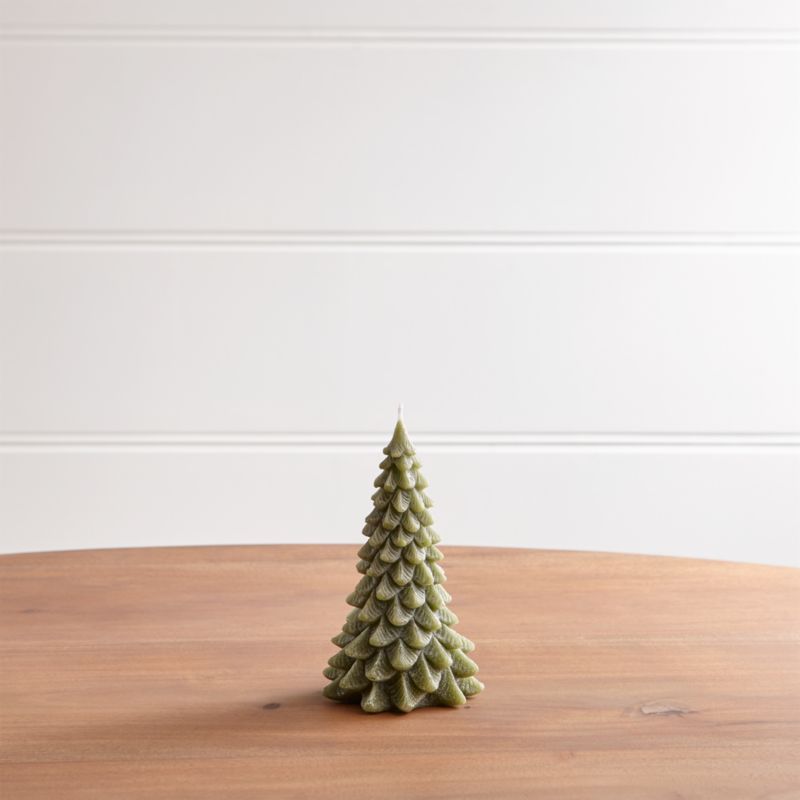 6" Green Pine Tree Candle + Reviews | Crate and Barrel | Crate & Barrel