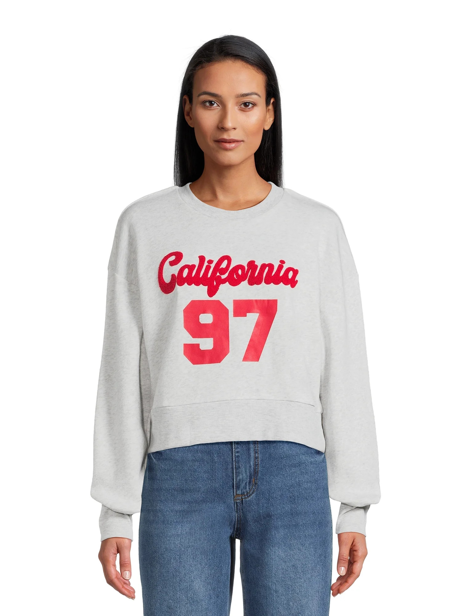 Liv & Lottie Juniors Cropped Varsity Sweatshirt | Walmart (US)