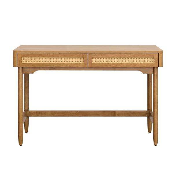 Better Homes & Gardens Springwood Caning Desk, Light Honey Finish | Walmart (US)