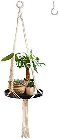 Macrame Plant Hangers Shelf Indoor - Hanging Planter Rack Decorative Flower Pot Holder Boho Home ... | Amazon (US)