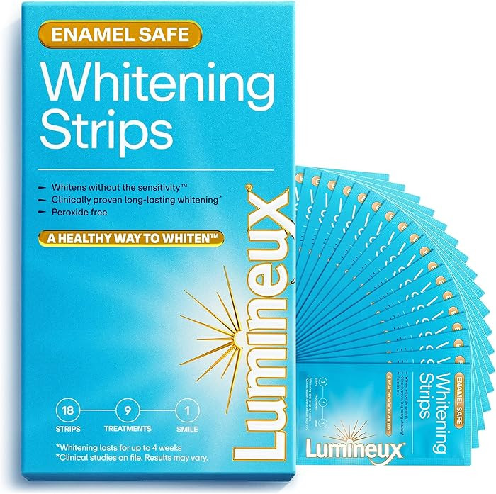 Lumineux Teeth Whitening Strips Kit - 9 Treatments - Peroxide Free - Enamel Safe for Whiter Teeth... | Amazon (US)
