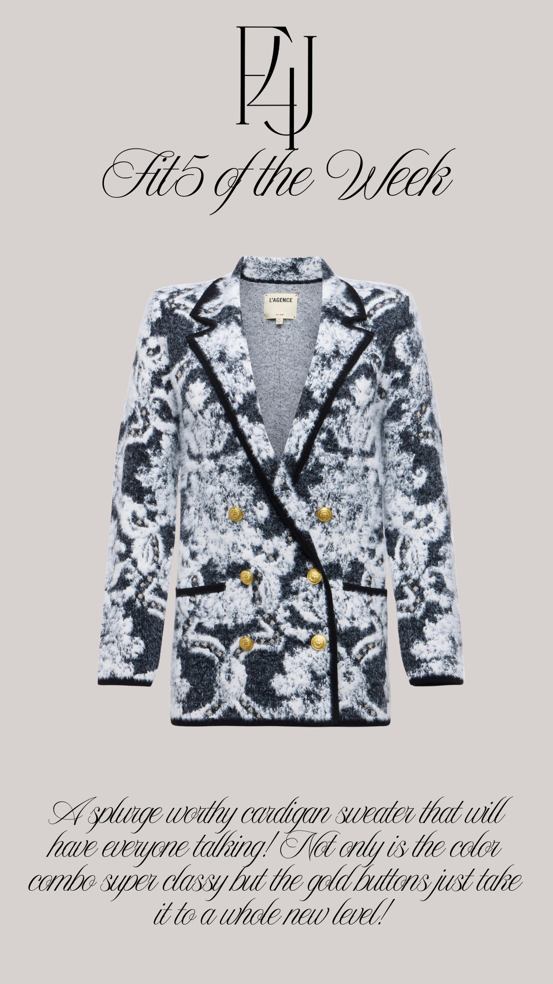 This may be on the top of my Christmas list this year! A splurge worthy cardigan sweater that will have everyone talking! A perfect piece to pair with denim or coated denim for a super classy look that you will have for decades to come!

Fit4Janine, L'Agence, Fashion, Holiday Fashion 

 #LTKHoliday #LTKSeasonal #LTKStyleTip